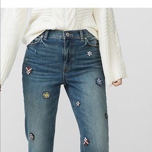 Express rhinestone studded jeans Sz 6